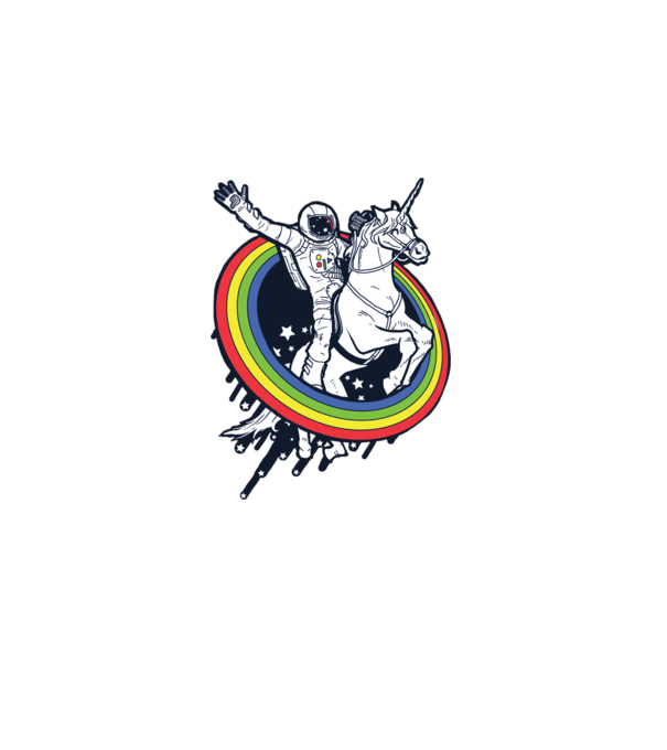 Unicorn Spaceman model albastru închis pe tricou