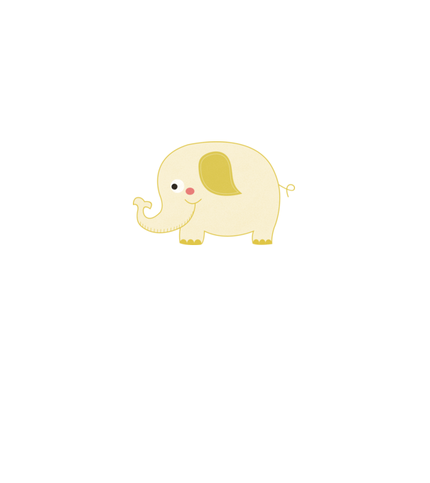 Cute elephant model alb pe tricou