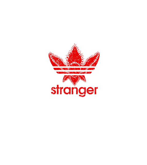stranger logo red model albastru jeanși pe tricou