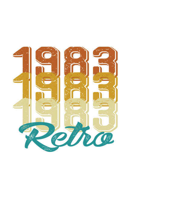 Retro 1983 model negru pe tricou