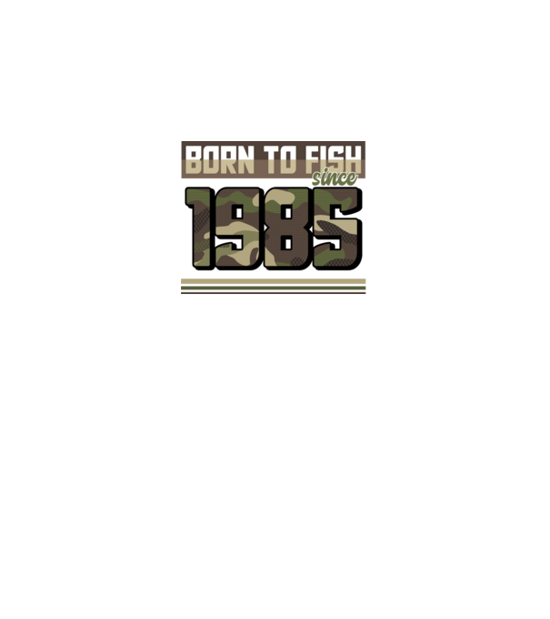 Born to fish since 1985 model negru pe tricou