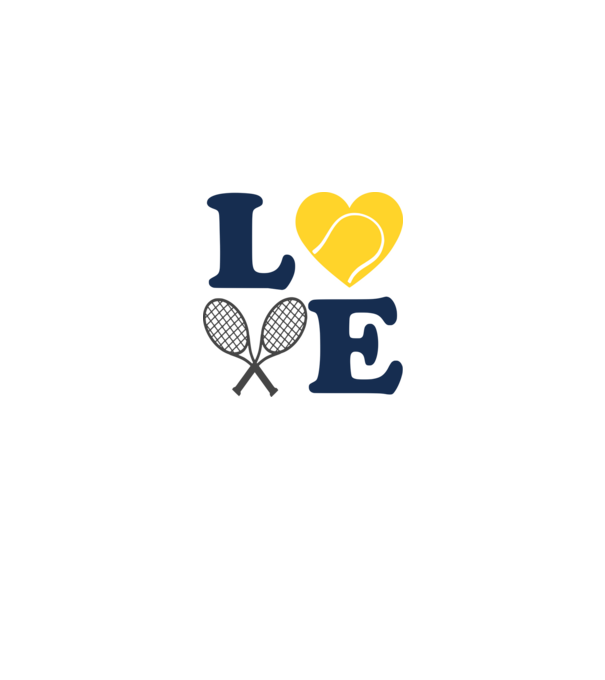 LOVE Tennis model alb pe tricou