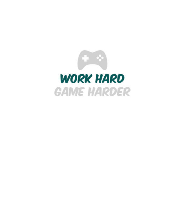 Work hard, game harder model negru pe tricou