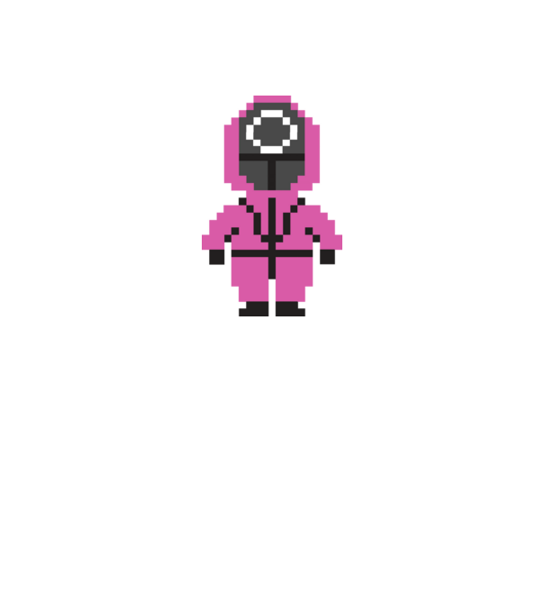 squid game pixel model negru pe tricou