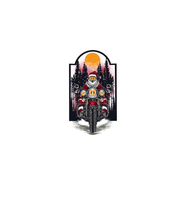 Motor santa model gri pe tricou