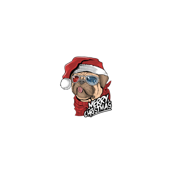 Merry Christmas Mopsz model negru pe tricou