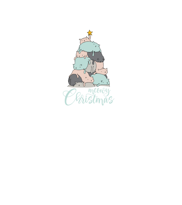 Meowy Christmas model negru pe tricou
