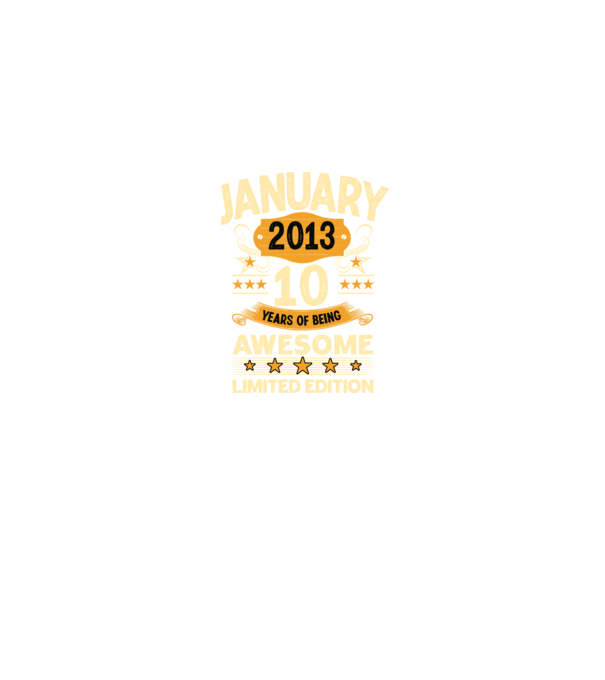 January 2013 10 years of being limited edition model albastru jeanși pe tricou