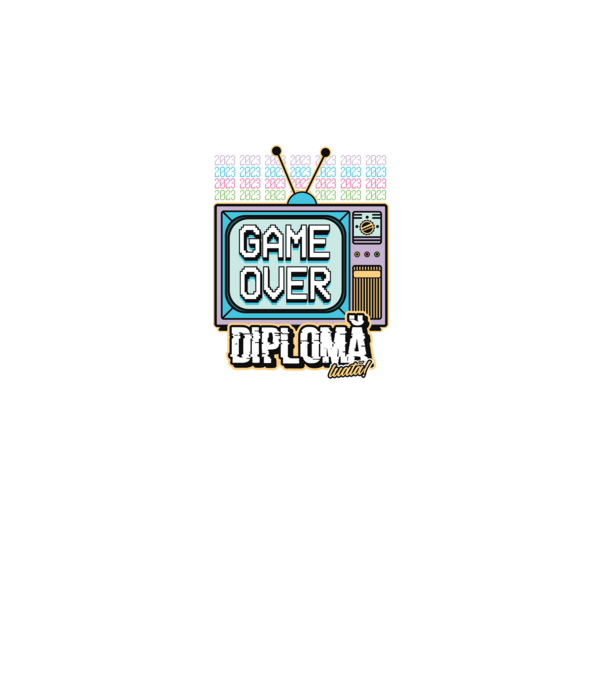 Absolvire retro diplomă model negru pe tricou