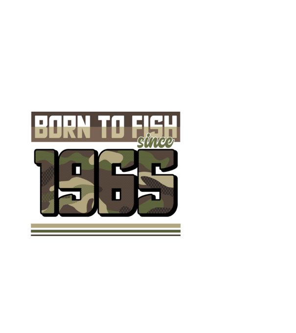 Born to fish since 1965 model negru pe tricou