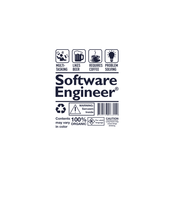Software Engineer model gri pe tricou