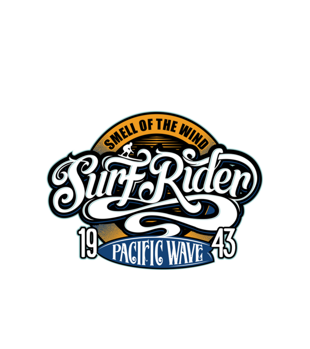 Surf Rider model alb pe tricou