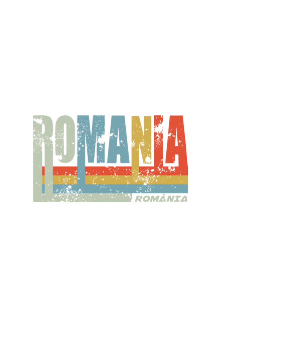 România retro model negru pe tricou