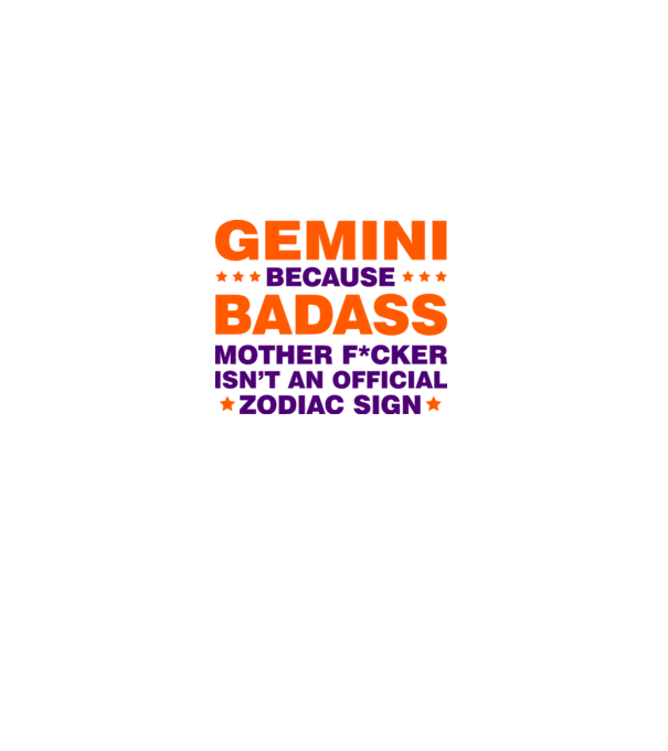 Badass zodiac GEMINI model alb pe tricou