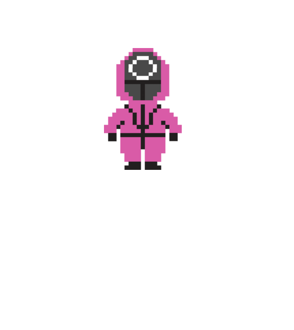 squid game pixel model negru pe tricou