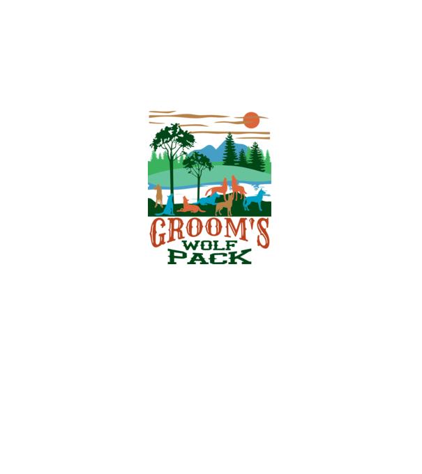 Grooms wolf pack model alb pe tricou