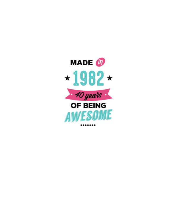 MADE in 1982 model alb pe tricou
