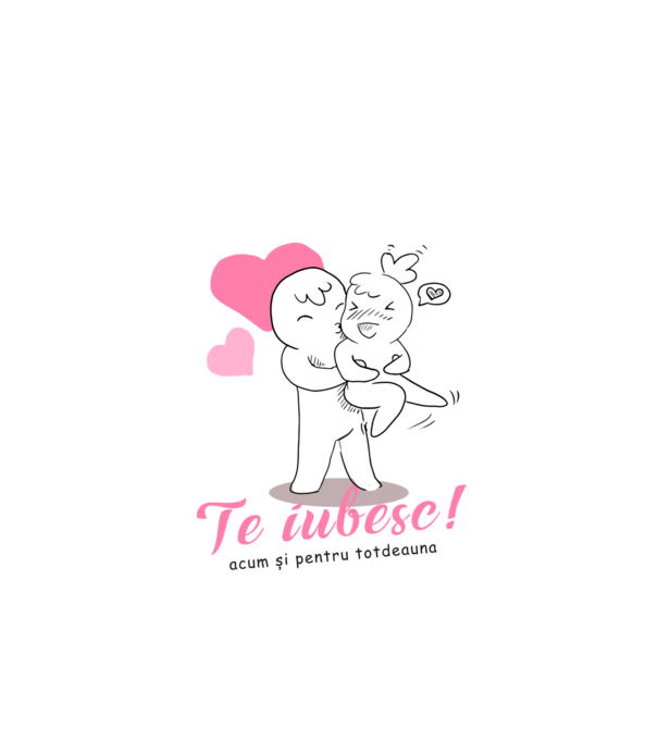 te iubesc model alb pe tricou
