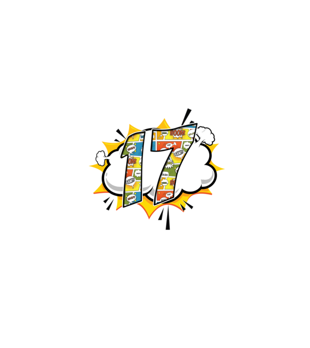 Birthday Comic Number 17 model albastru închis pe tricou
