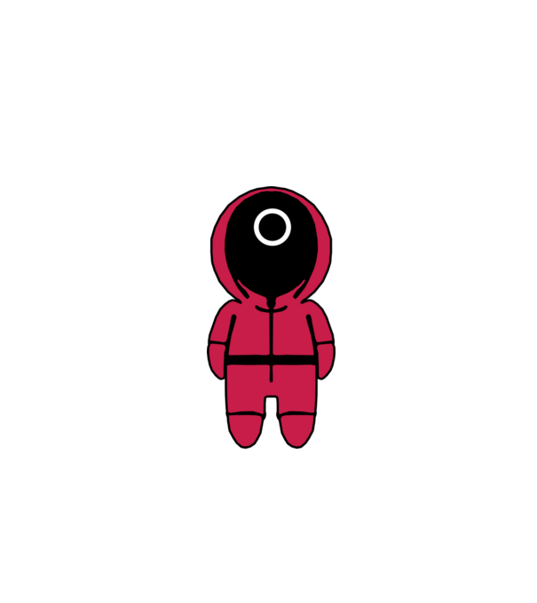 squid game figure model negru pe tricou
