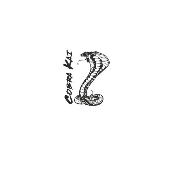 cobra kai black model alb pe tricou