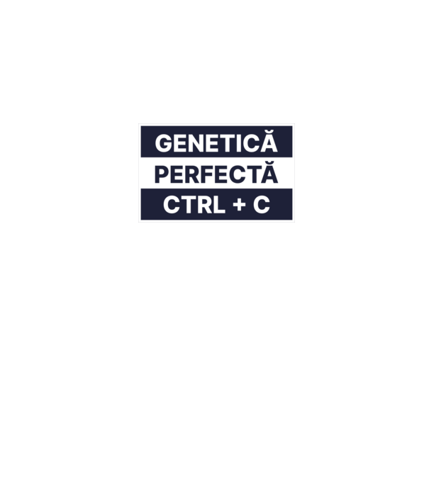 Genetică perfectă CTRL + C model alb pe tricou
