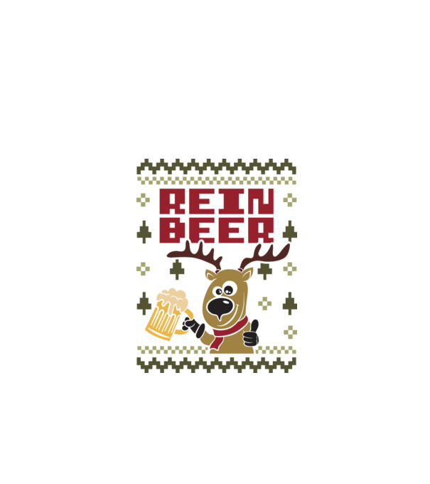 Reinbeer ugly sweater model alb pe tricou