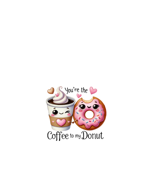 Coffee to my Donut model alb pe tricou