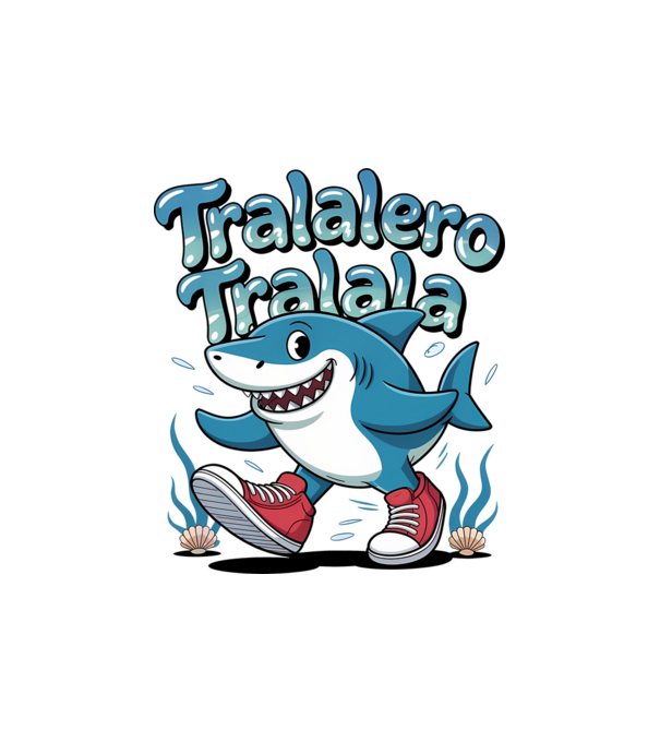 Tralalero Tralala drăguț model nisipiu pe tricou