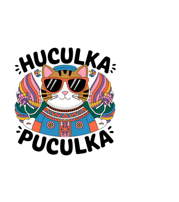Huculka Puculka pisică 3 model albastru deschis pe tricou