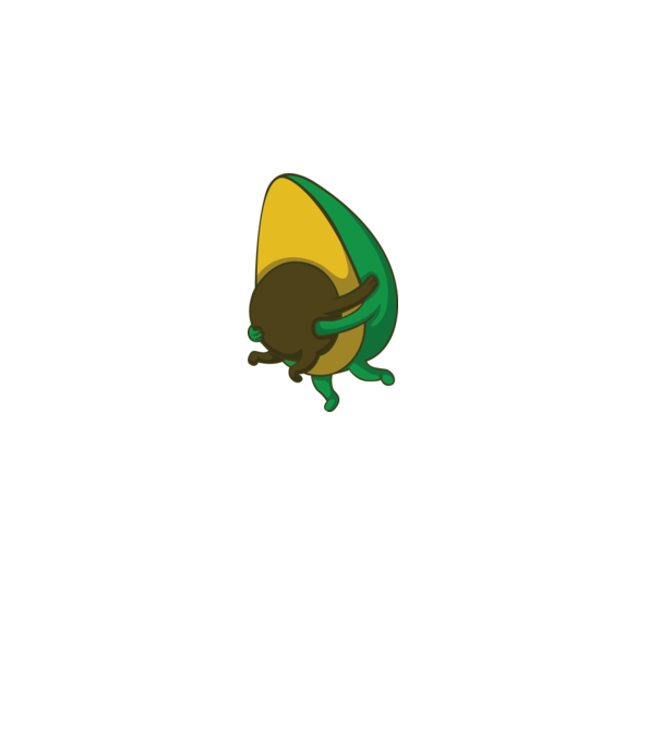Avocado model alb pe tricou