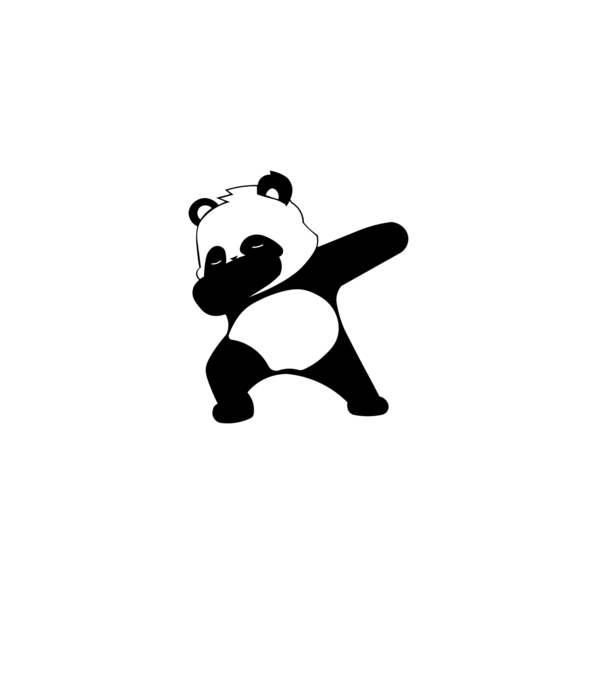 Panda DAB model alb pe tricou