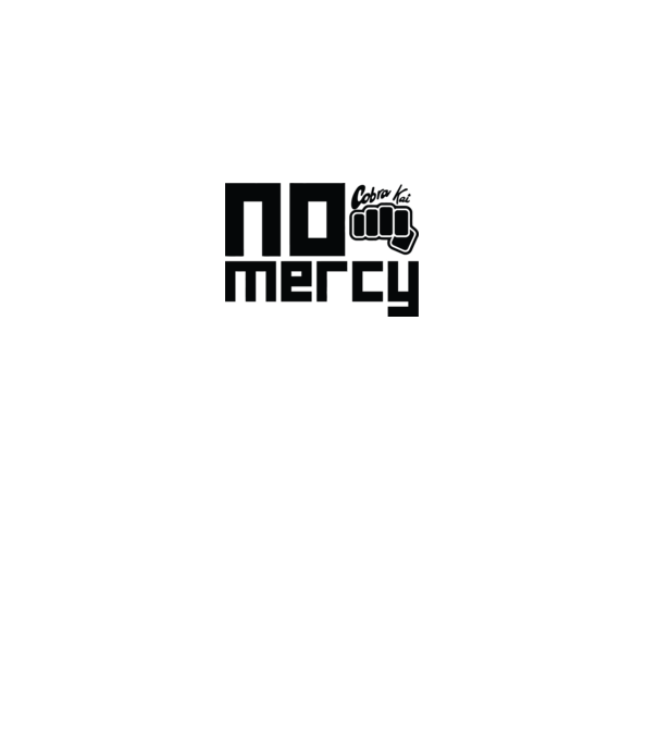 No mercy cobra kai model alb pe tricou