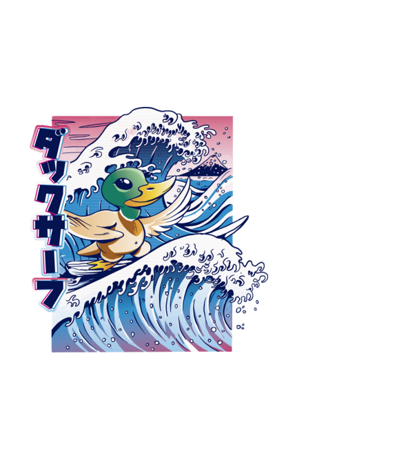 Surfer Duck model negru pe tricou