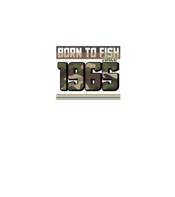 Born to fish since 1965 model negru pe tricou