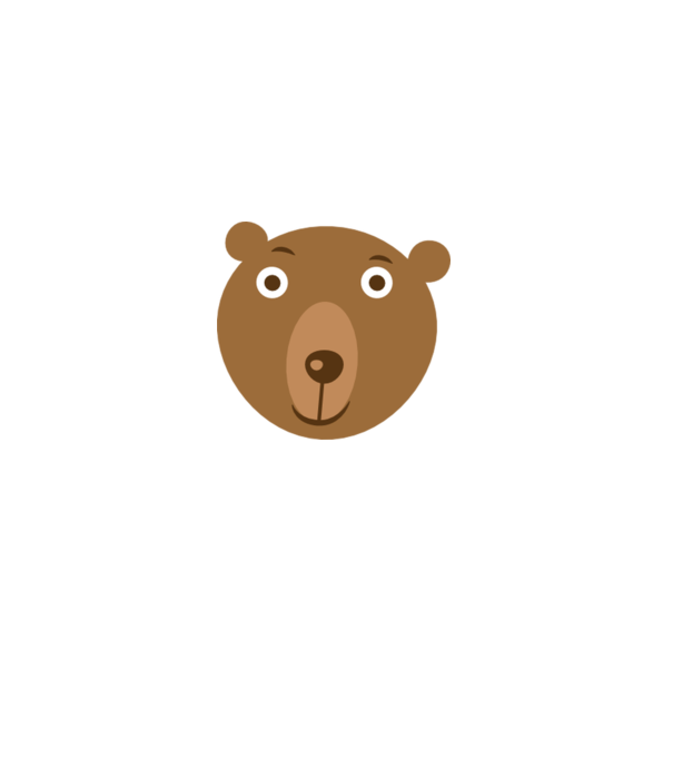 Bear Face model alb pe tricou