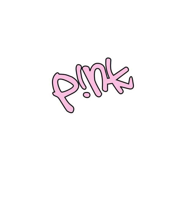 PINK model alb pe tricou