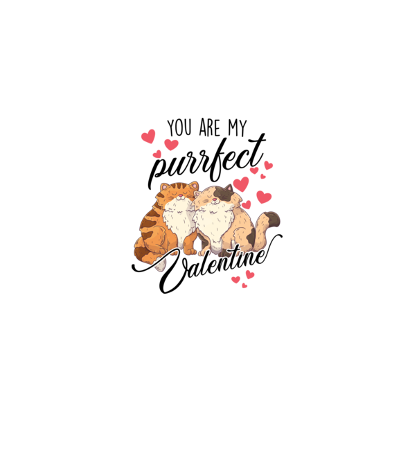My purrfect valentine model alb pe tricou