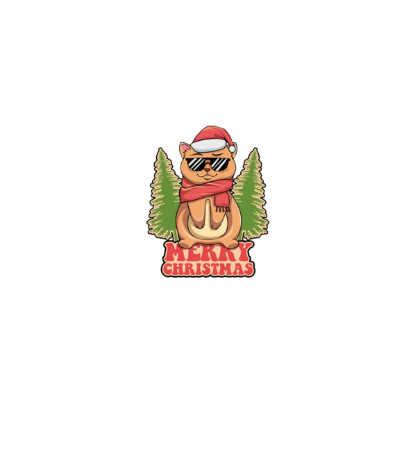 Merry christmas cat model negru pe tricou