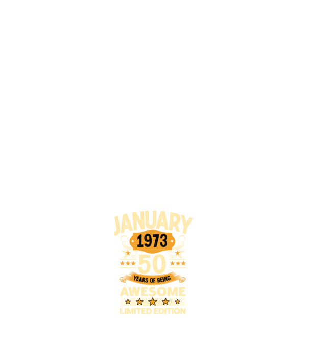 January 1973 50 years of being limited edition model albastru închis pe tricou