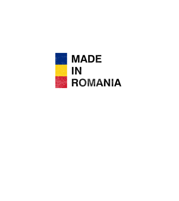 made in romania model alb pe tricou