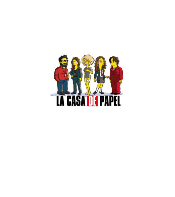la casa de papel simpson model alb pe tricou