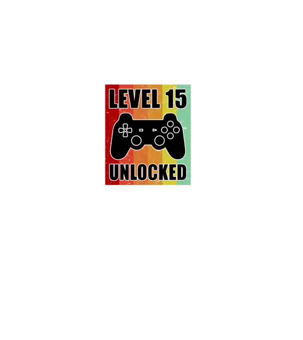 level 15 unlocked retro gamer model alb pe tricou