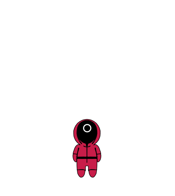 squid game figure model negru pe tricou