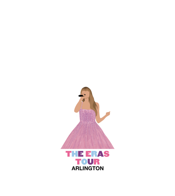 Taylor Swift The Eras Tour Arlington model alb pe tricou