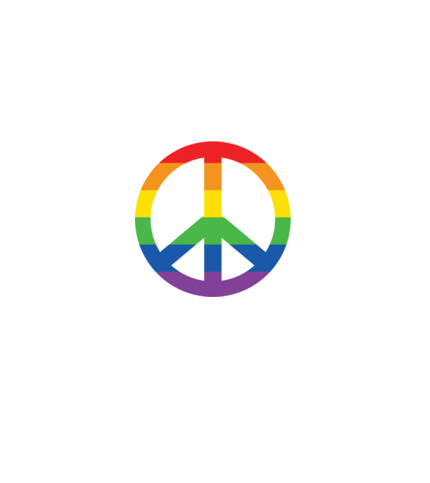 Peace pride model alb pe tricou