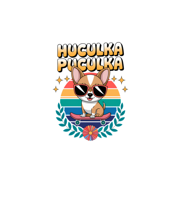 Huculka Puculka Câine 2 model alb pe tricou
