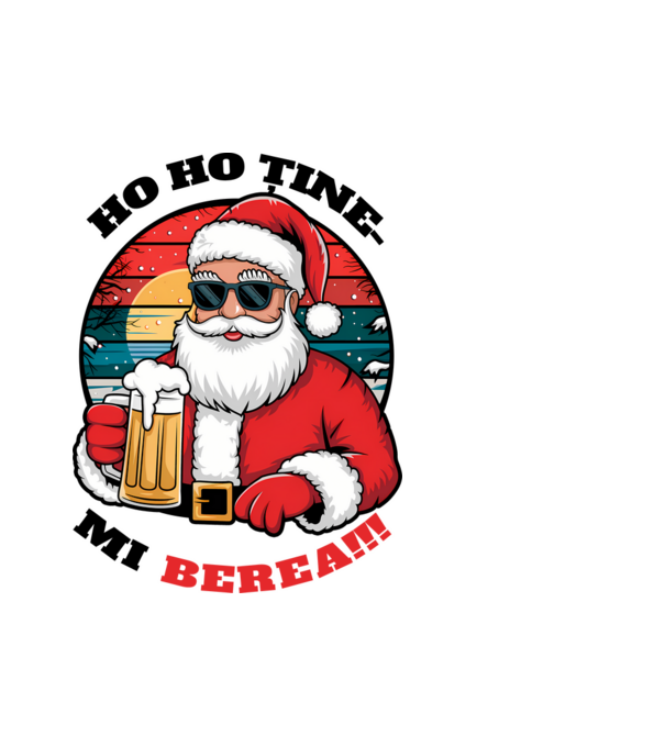 Ho ho ține mi berea! alb model alb pe tricou