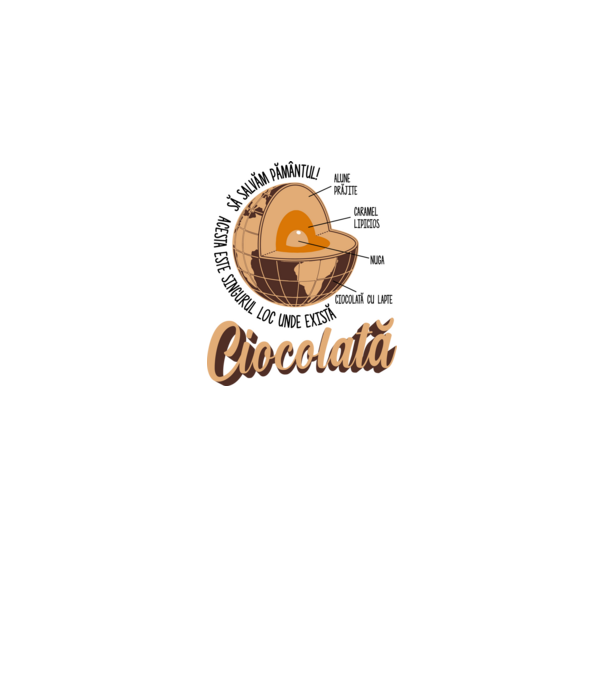 să salvăm Pământul! acesta este singurul loc unde există ciocolată - alune prăjite, caramel lipicios, nuga, ciocolată cu lapte model alb pe tricou