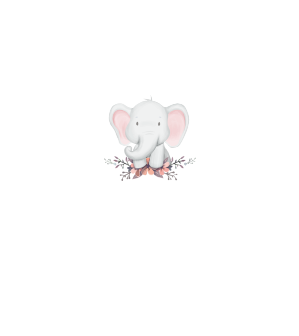 Elefant cu flori model alb pe tricou
